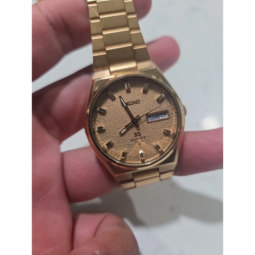 RARE Vintage Seiko 4004 Gold Flake Dial Gold Tone Steel